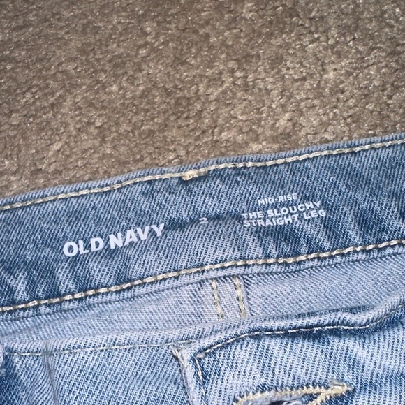 Old Navy Women's Mid-Rise Straight Leg Jeans - Classic Blue - Picture 2 of 3